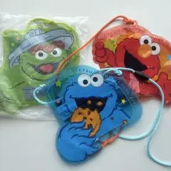 エルモ・クッキーモンスター・オスカー パスケース 3点 ユニバ チケットホルダー