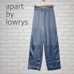 apart by lowrysサテンイージーパンツ M ブルーグレー