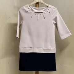 【ROYAL PARTY】ワンピース　ミニワンピース　パール風アクセント