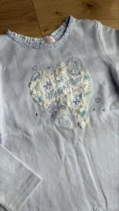 メゾピアノ スカラップ　フリルトレーナー 130cm 水色