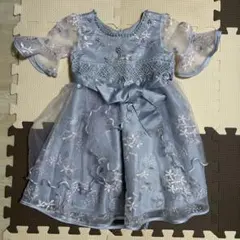 110cm 花柄刺繍ドレス