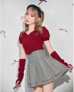 ミシェルマカロン 美脚スカート 千鳥柄 Mサイズ