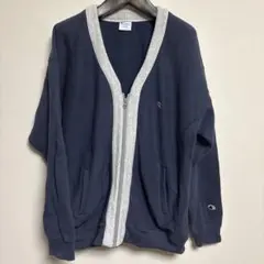 Champion ネイビー ジップアップカーディガン XL