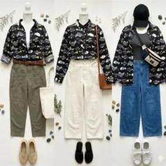 【美品】melange 魚柄 総柄シャツ 黒 ゆるだぼ 個性派 羽織りのサムネイル