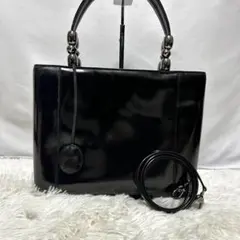 Dior ディオール ハンドバッグ マリスパール パテントレザー ブラック Christian Dior】クリスチャン・ディオール マリスパール ハンドバッグ