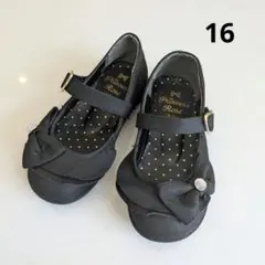 Princess Rose ブラックフォーマルシューズ　16cm