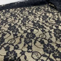 ラッセルレース生地 黒 120cm幅×140cm