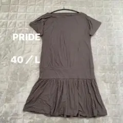 PRIDE キング レーヨンモダール混 切替ギャザーチュニック カットソー 40のサムネイル