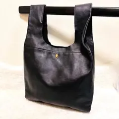 【希少】ear PAPILLONNER 本革 手提げバッグ ブラック