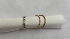 3coins シルバーゴールドリングセットとイヤリング