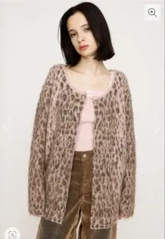 SLY JQ LEOPARD カーディガン　ピンク