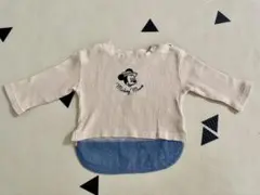 ミッキーマウス トップス サイズ80 アイボリー/デニム