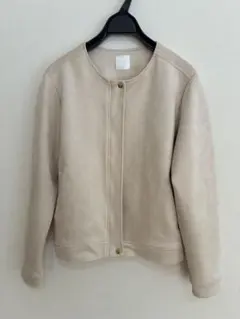 スエードジャケット ノーカラージャケット