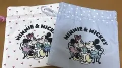 【ディズニー】ミッキー ミニー 巾着 ポーチ 2点セット
