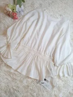 【新品タグ付き】Noela ノエラ　ボリュームスリーブシャーリングブラウス　Ｆ