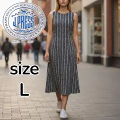 ✨希少‼️逆さタグ✨　J.PRESS ノースリーブ ワンピース サテン　L