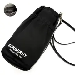 BURBERRY バーバリー ロゴプリント ドローコード 巾着バッグ ブラック
