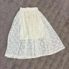 GU アイボリー レーススカート 140cm