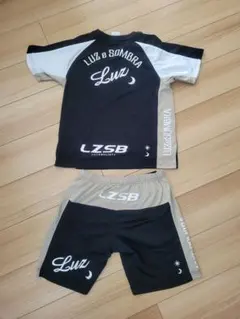 160 ルース サッカーウェア ブラック/ベージュ セットアップ