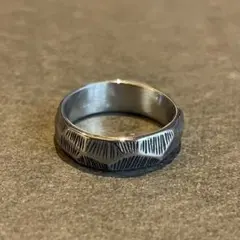 【即購入OK】シルバーリング　彫刻デザイン　インディアンジュエリー　19号