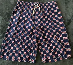 グッチ SS21 ブルーシルクショーツ 総柄ロゴプリントのサムネイル