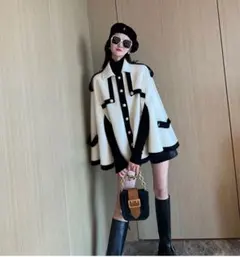 秋冬大活躍✦パイピングケープコート✧デート女子会パーティー映え