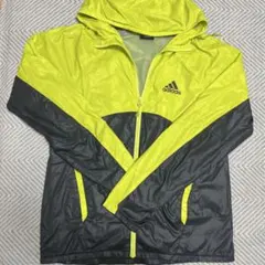 adidas 蛍光イエロー グレー ナイロンジャケット