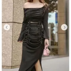 Randy ドロストオフショルスウェットセットアップ