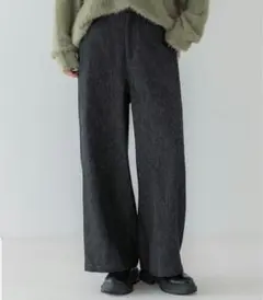 クルーレ crewre ソフトツイストデニムワイドパンツ　サイズ２　※試着のみ