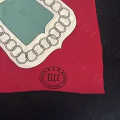 ELLEタッセルデザイン シルクスカーフ 約90cm