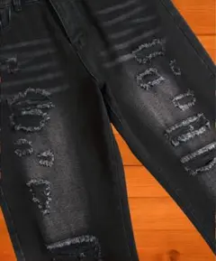 US UKドリル ダメージジーンズ 黒AMIRI mnmlのサムネイル