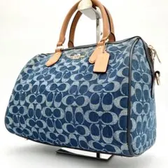 コーチ COACH デニム シグネチャー ハンドバッグ ミニボストン CY699
