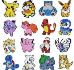ポケモン　アイロンワッペン　刺繍ワッペン16個