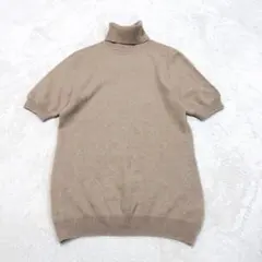 ユニクロ カシミヤ100% タートルネック 半袖ニット 上質 なめらか シンプル