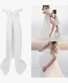 マタニティフォト用ドレス ホワイトのサムネイル