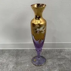 ビンテージ　イタリア　ベネチアングラス　金彩コンポート　直径㎝ 高さ㎝ ビンテージ イタリア ベネチアングラス 金彩コンポート 直径㎝ 高さ