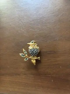 青い鳥のブローチ ゴールド