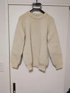 Kerry Woolen Mills リブ編みセーター クリーム色 サイズ36