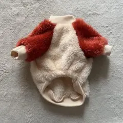 犬服 フリース素材 長袖 赤クリーム