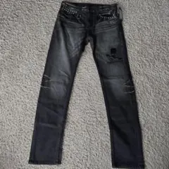 Roen ロエン　ブラックデニム　スタッズ　スカル刺繍　お兄系　y2k ✨新品✨