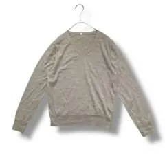 MUJI Vネック ニット Sサイズ　無印良品　レディース　グレー　シルク混