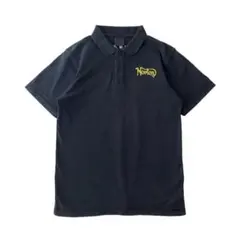 Norton　デザインポロシャツ　刺繍ロゴ　ワンポイント　ノートン　黒のサムネイル