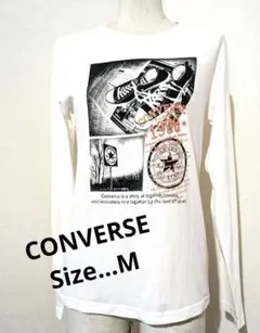 コンバース　CONVERSE 長袖Tシャツ 　ホワイト白　綿100%　Мサイズ