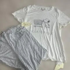 ジェラートピケ　スヌーピー ルームウェア パジャマ上下セット