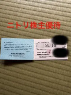 ニトリホールディングス 株主お買物優待券 10%引券