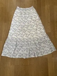 ANNA SUI フリル付き花柄ロングスカート Sサイズ