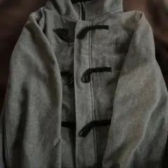 グレー ダッフルコート ウール混紡