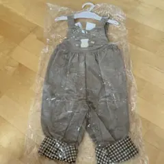 クマ刺繍 コーデュロイオーバーオール