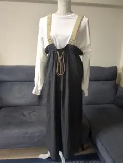 イシカワラボ❦ドローストリング サロペット ブラックのサムネイル