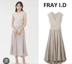 美品♡FRAY I.D/カシュクールリブニットコンビワンピース